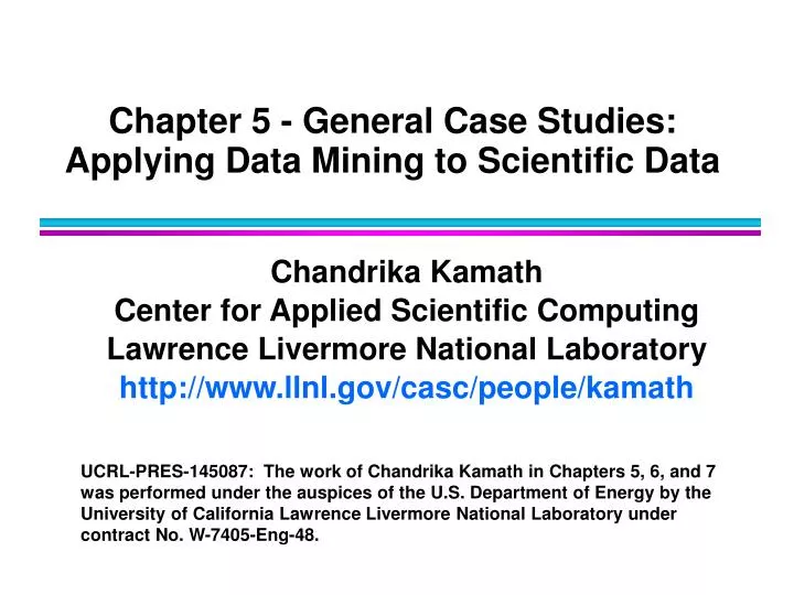 chapter 5 general case studies applying data mining to scientific data