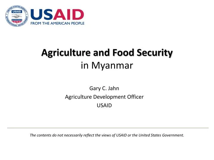 agriculture and food security in myanmar
