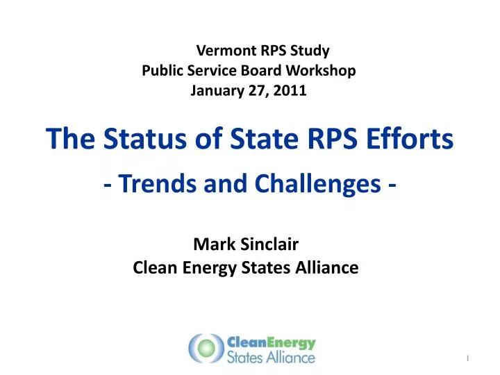 the status of state rps efforts trends and challenges