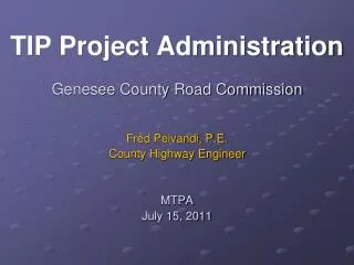 TIP Project Administration