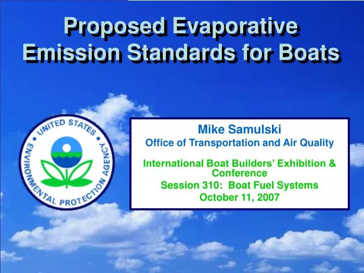proposed evaporative emission standards for boats
