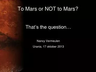 to mars or not to mars