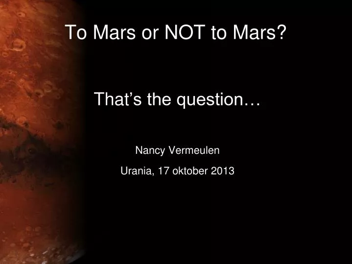 to mars or not to mars