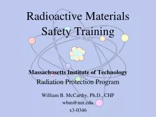 Radioactive Materials Safety Training