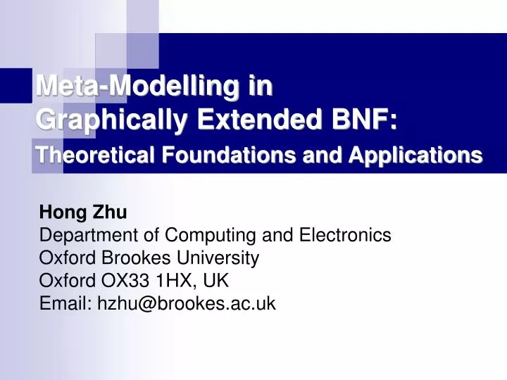 meta modelling in graphically extended bnf theoretical foundations and applications