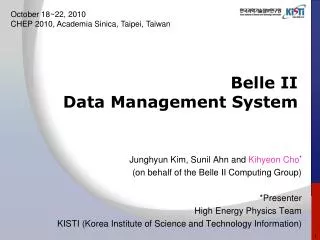 Belle II Data Management System