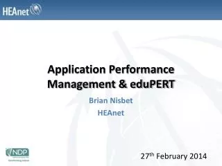 Application Performance Management &amp; eduPERT