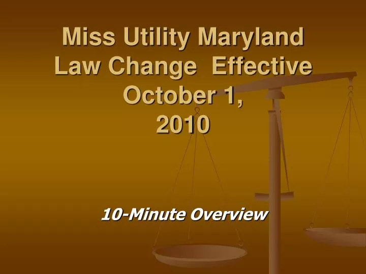 miss utility maryland law change effective october 1 2010
