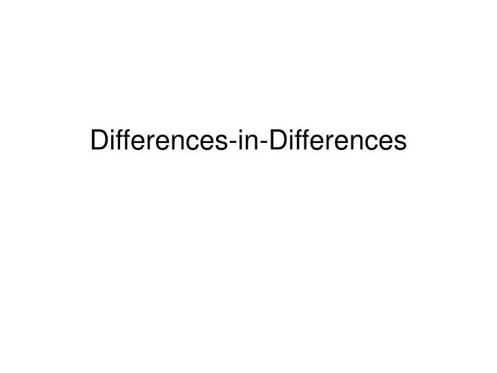 differences in differences