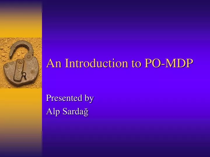 an introduction to po mdp