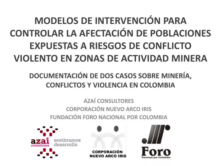 aza consultores corporaci n nuevo arco iris fundaci n foro nacional por colombia