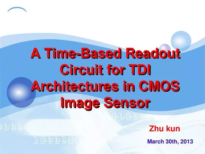 a time based readout circuit for tdi architectures in cmos image sensor