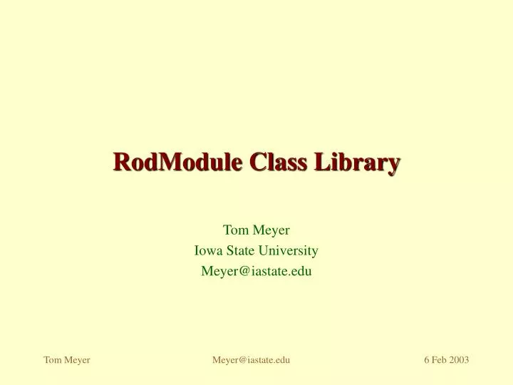 rodmodule class library