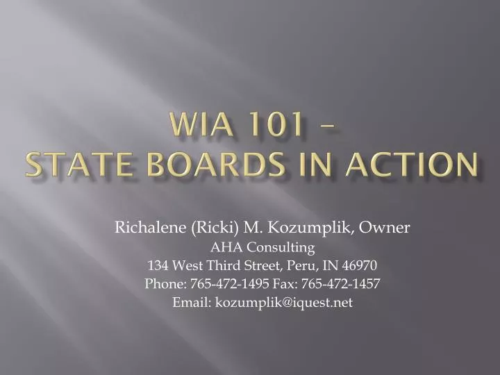 wia 101 state boards in action