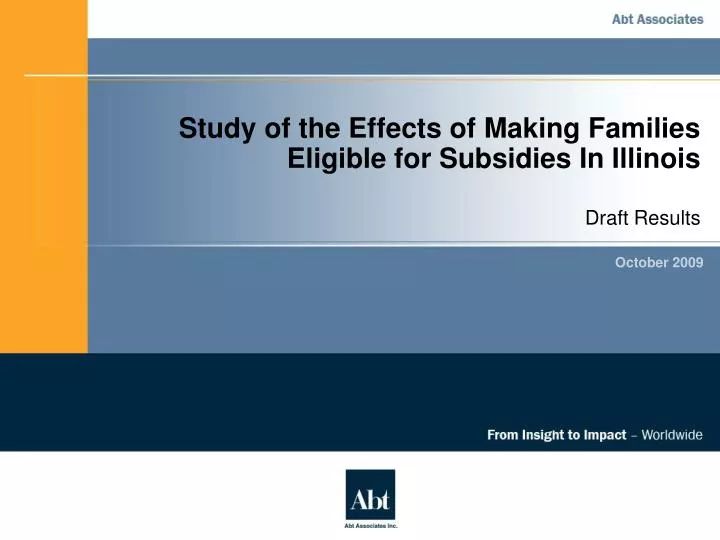 study of the effects of making families eligible for subsidies in illinois