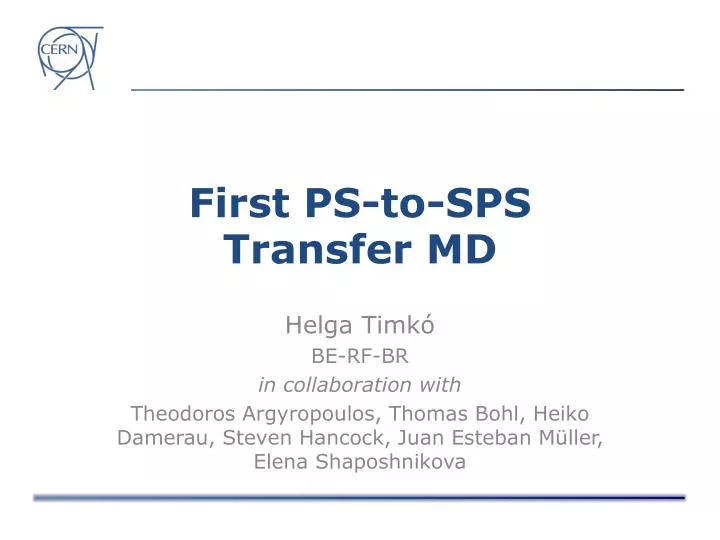 first ps to sps transfer md