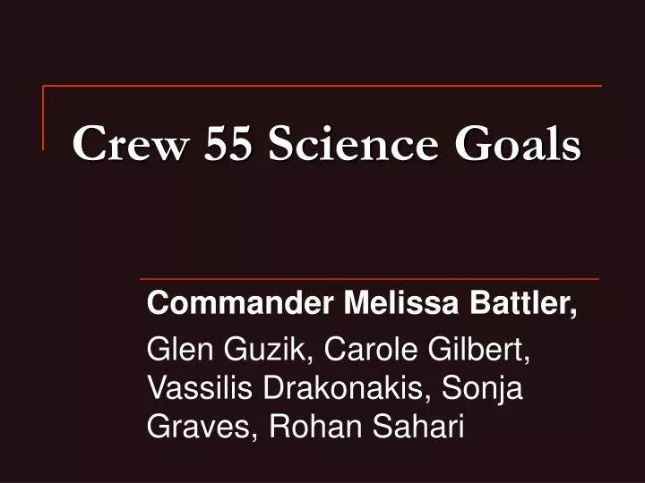 crew 55 science goals