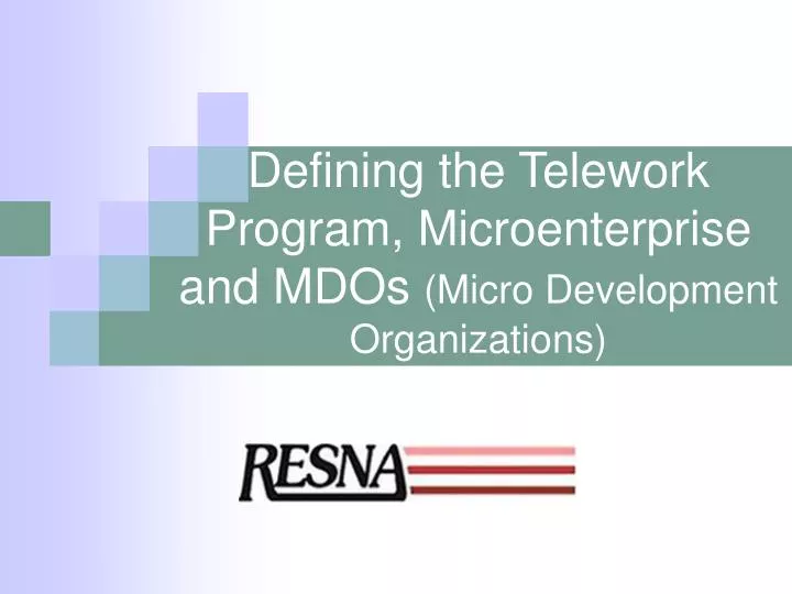 defining the telework program microenterprise and mdos micro development organizations