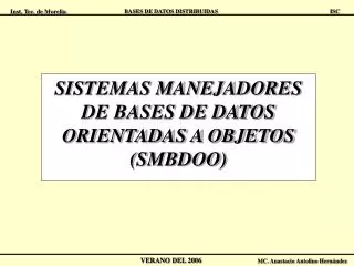 sistemas manejadores de bases de datos orientadas a objetos smbdoo