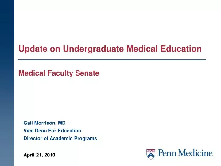 update on undergraduate medical education medical faculty senate