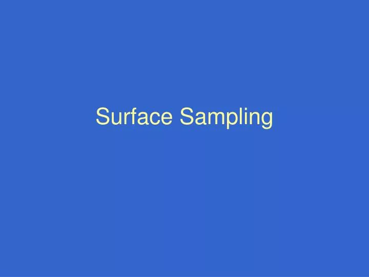 surface sampling