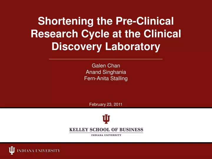 shortening the pre clinical research cycle at the clinical discovery laboratory