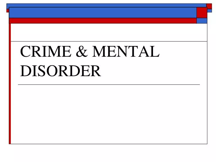 crime mental disorder