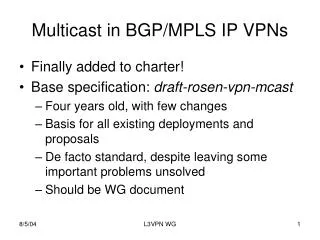 Multicast in BGP/MPLS IP VPNs
