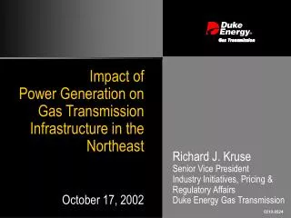 Impact of Power Generation on Gas Transmission Infrastructure in the Northeast