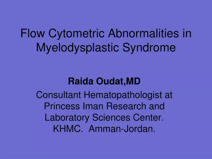 flow cytometric abnormalities in myelodysplastic syndrome