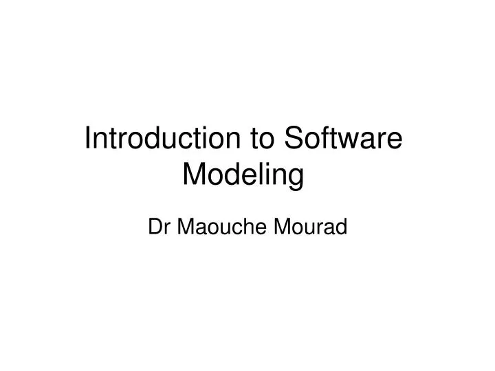 introduction to software modeling