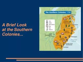 A Brief Look at the	Southern Colonies...