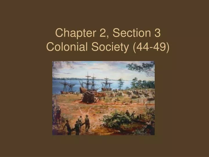 chapter 2 section 3 colonial society 44 49