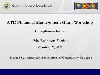 Compliance Issues Mr. Rashawn Farrior