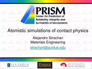 Atomistic materials simulations in PRISM