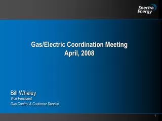 Gas/Electric Coordination Meeting April, 2008