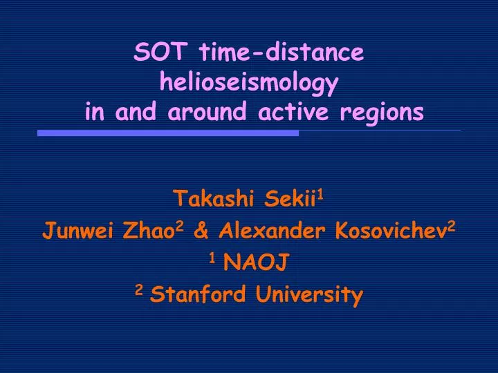 sot time distance helioseismology in and around active regions