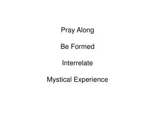 Pray Along Be Formed Interrelate Mystical Experience