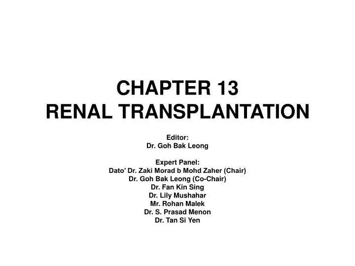 chapter 13 renal transplantation