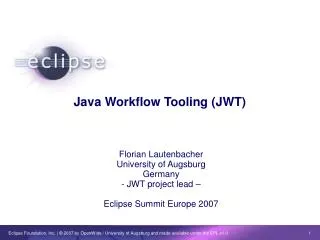 Java Workflow Tooling (JWT)
