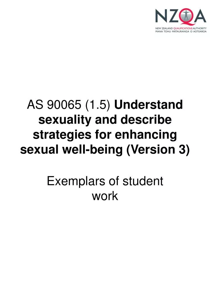 as 90065 1 5 understand sexuality and describe strategies for enhancing sexual well being version 3
