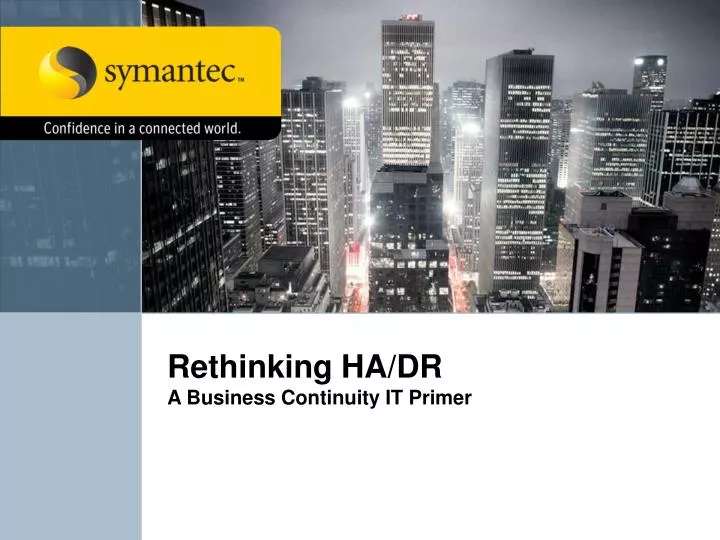 rethinking ha dr a business continuity it primer