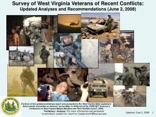 Portions of this updated preliminary report were presented to the West Virginia State Legislature