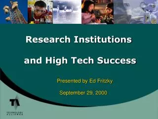 Research Institutions and High Tech Success