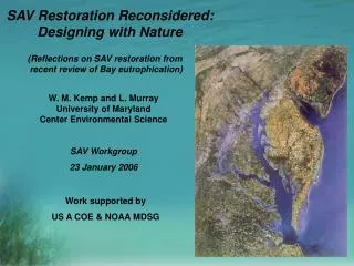 SAV Restoration Reconsidered: Designing with Nature