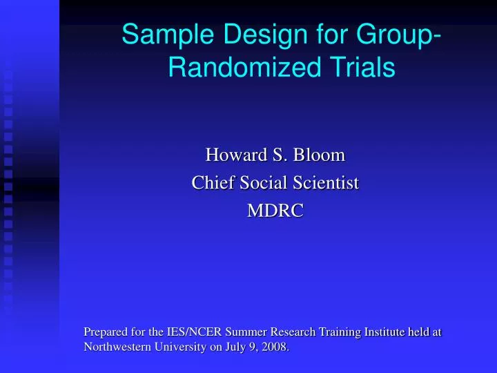 sample design for group randomized trials