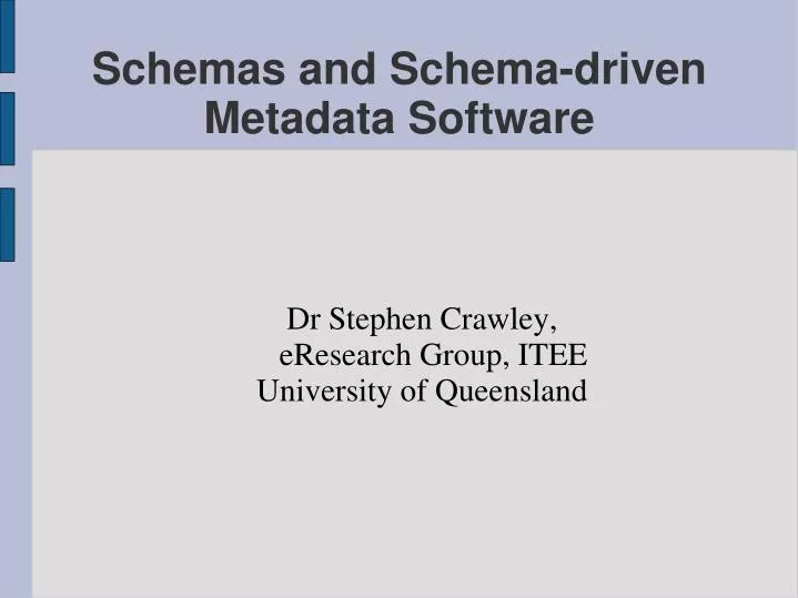 dr stephen crawley eresearch group itee university of queensland