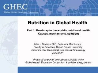 Nutrition in Global Health