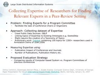 Collecting Expertise of Researchers for Finding Relevant Experts in a Peer-Review Setting