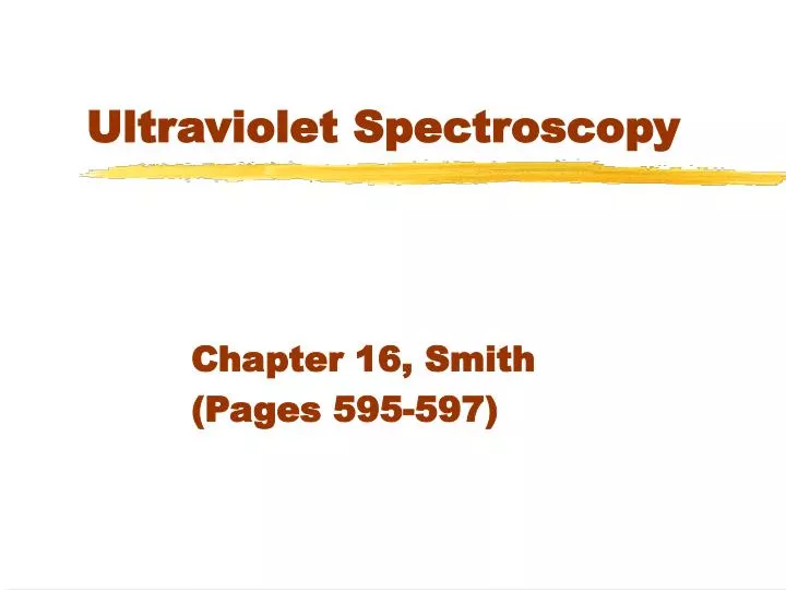 ultraviolet spectroscopy